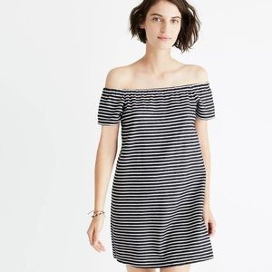 NWT Madewell Striped Melody Off-the-Shoulder Dress